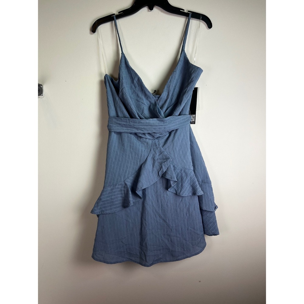 TRIXXI Clothing Company Blue Textured Ruffle Tie-Front Dress Juniors XL‎ NWT